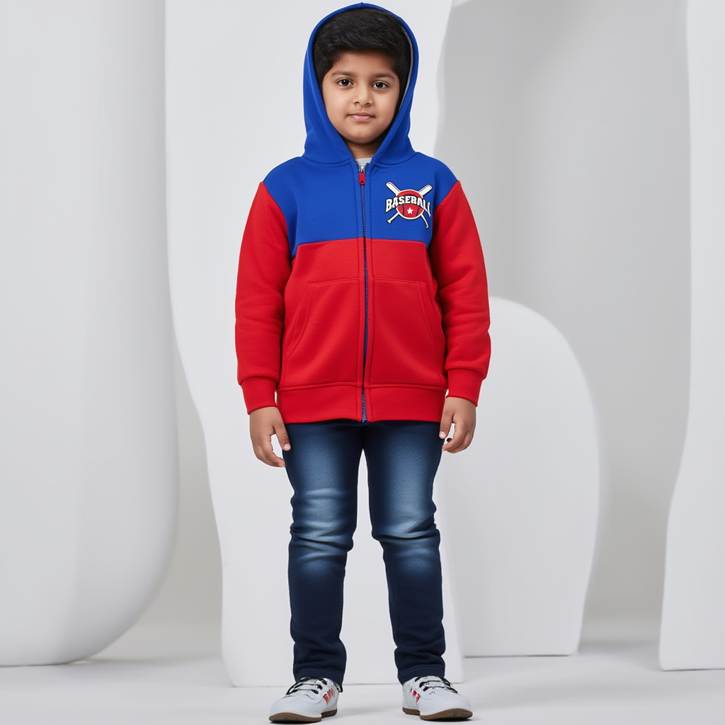 Baseball-Inspired Fleece Hoodie