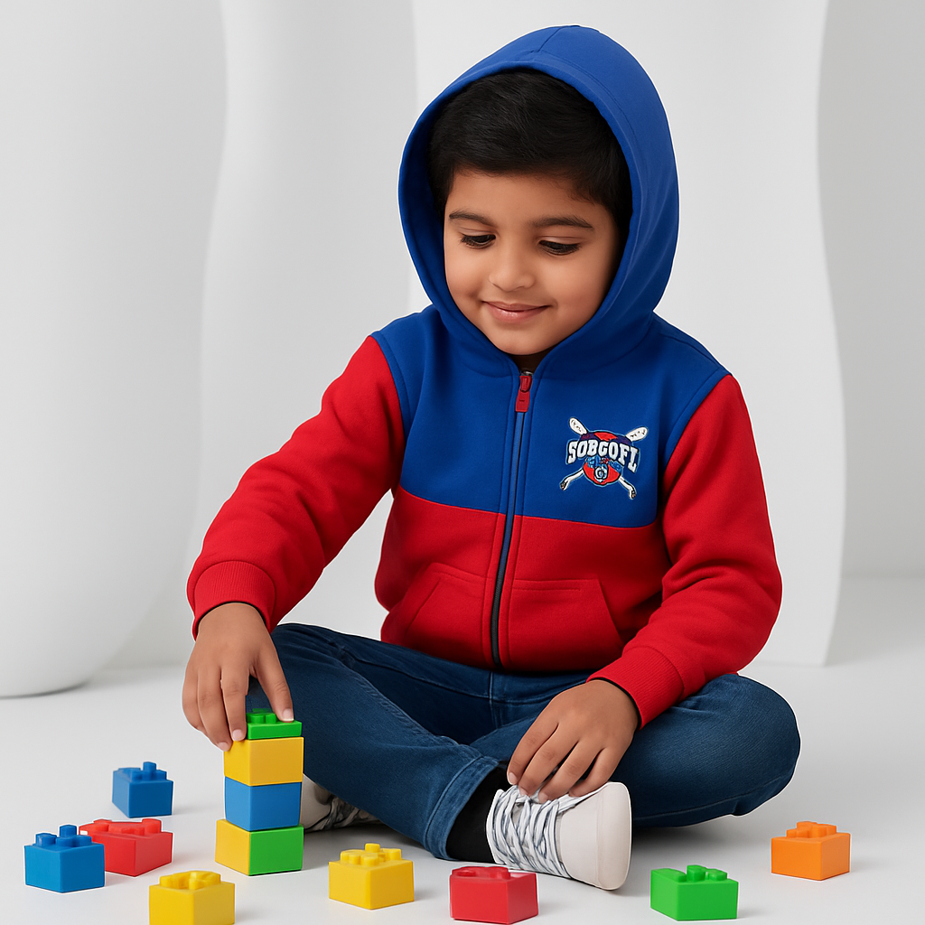 Baseball-Inspired Fleece Hoodie