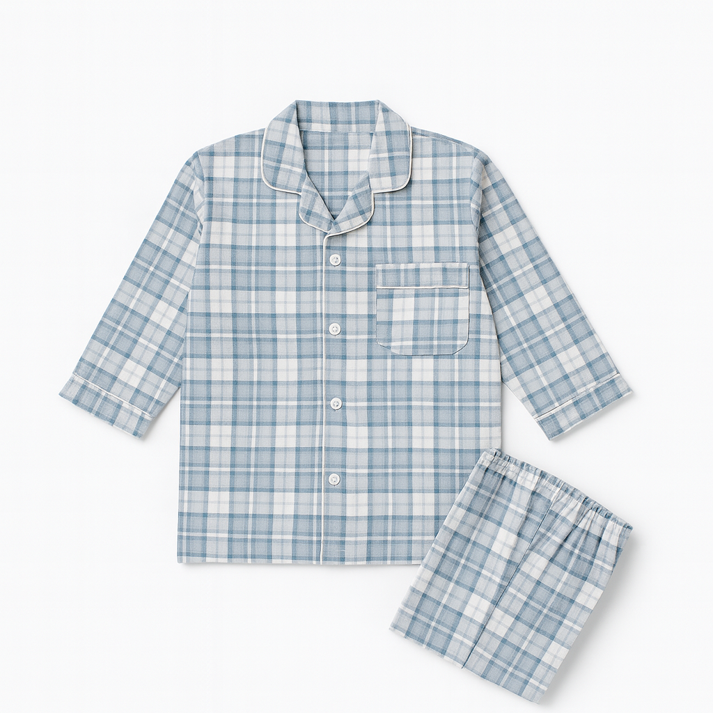Kids Winter Flannel Checked Night Suit – Soft & Warm Sleepwear (5-10 years)