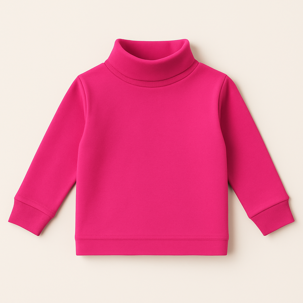 Kids Winter High Neck Tops – Warm Cotton Basics (White, Black, Beige)