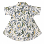 Girls floral frock white with green buttons - soft summer dress for girls - Lil Cubs Pakistan kidswear