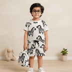 Unisex Zebra Print Coord Set for Kids – Summer Two-Piece Outfit