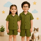 Lilcubs.pk Unisex Crinkle Cotton Cord Set – Signature Summer Collection (1 to 6 Years)