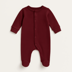 Baby Rib Fabric Footed Onesie 0 to 24 Months Soft Stretchy Sleepwear