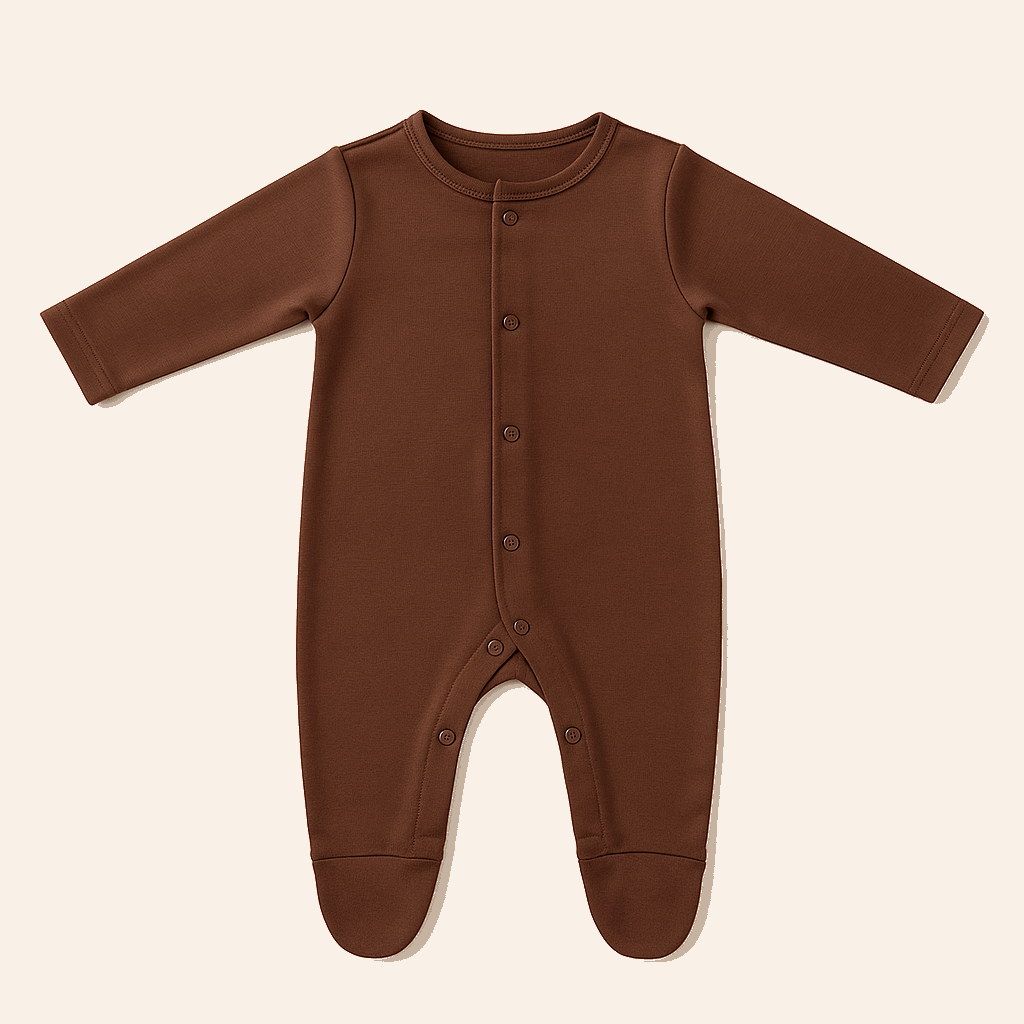 Baby Rib Fabric Footed Onesie 0 to 24 Months Soft Stretchy Sleepwear