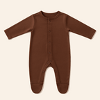 Baby Rib Fabric Footed Onesie 0 to 24 Months Soft Stretchy Sleepwear