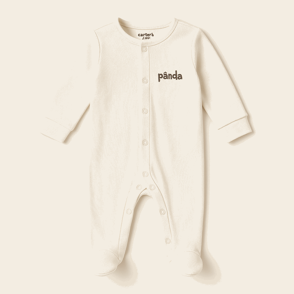 Baby Rib Fabric Footed Onesie 0 to 24 Months Soft Stretchy Sleepwear