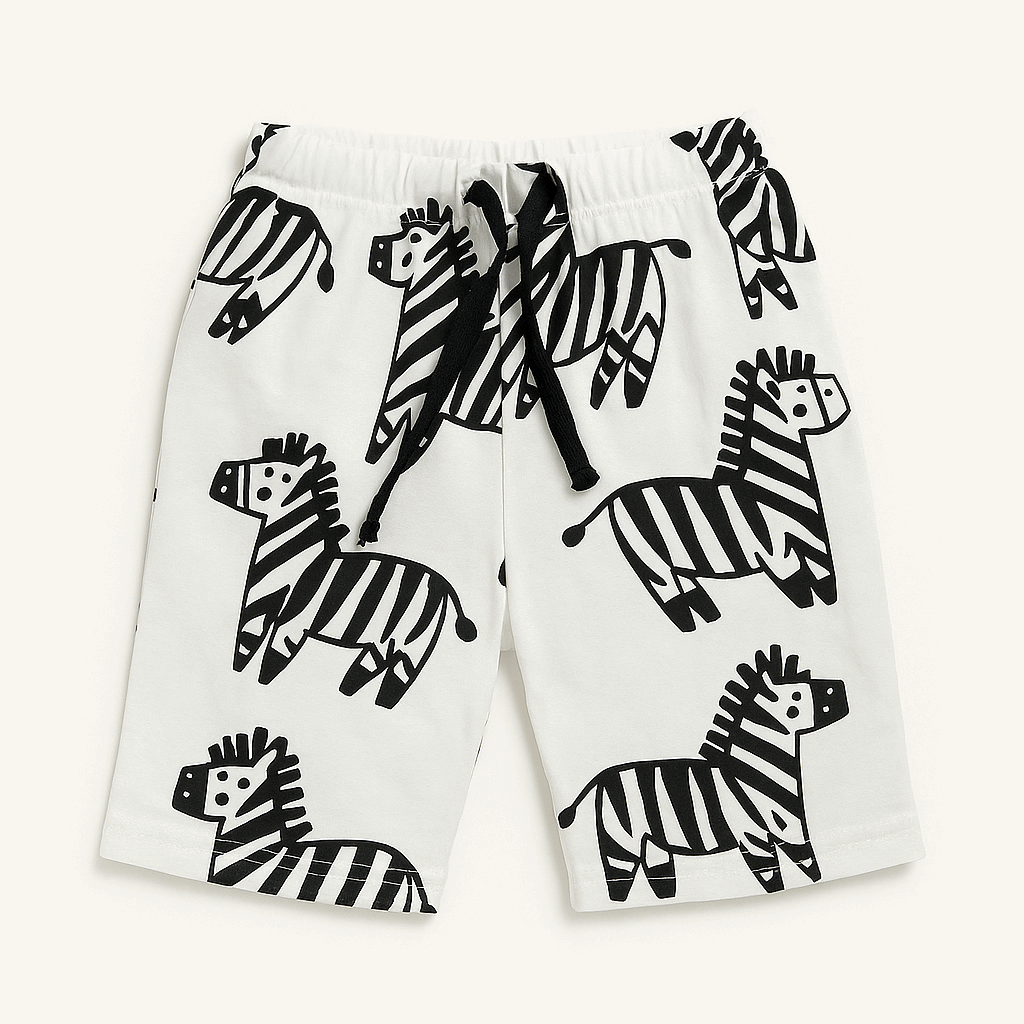 Unisex Zebra Print Coord Set for Kids – Summer Two-Piece Outfit