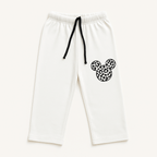 Girls White Two-Piece Cartoon Set – “Watcha Doin?” Print
