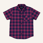 Boys Check Summer Shirt – Soft Cotton, Half Sleeves (1–12 Years) | Breathable Daily Wear | lilcubs.pk