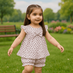 Baby Girl Floral Summer Suit Set | 2-Piece Cotton Dress & Bloomer | 3 Months – 3 Years | Lil Cubs PK