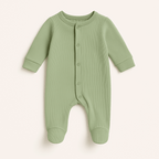 Baby Rib Fabric Footed Onesie 0 to 24 Months Soft Stretchy Sleepwear
