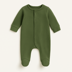 Baby Rib Fabric Footed Onesie 0 to 24 Months Soft Stretchy Sleepwear