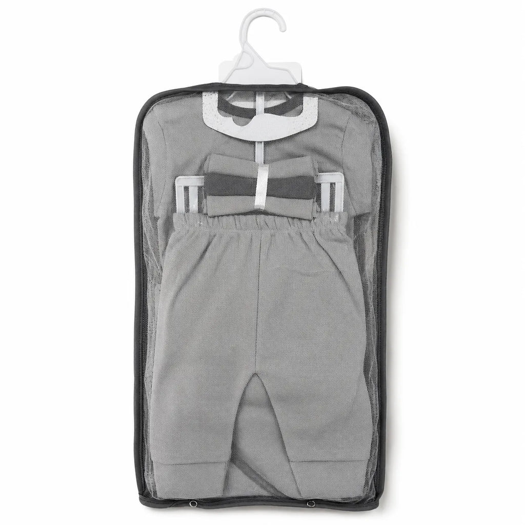 Lil Cubs 11 piece newborn prince starter set in dark grey color arranged as complete laydown showing soft cotton baby clothing Pakistan set for newborns