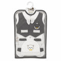 Lil Cubs 11 piece newborn teddy gift set in dark grey packaging front view showing soft cotton baby clothing Pakistan newborn set with teddy print design