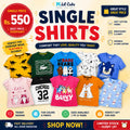 Lil Cubs single summer kids shirt clearance sale for boys and girls aged 1–12 years made from soft cotton fabric at Rs. 550 with random trendy cartoon and graphic designs in Pakistan.