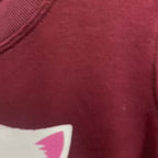 Kids Maroon “Little Cutie” Kitty Fleece Tracksuit – Cozy Sweatshirt & Joggers Set