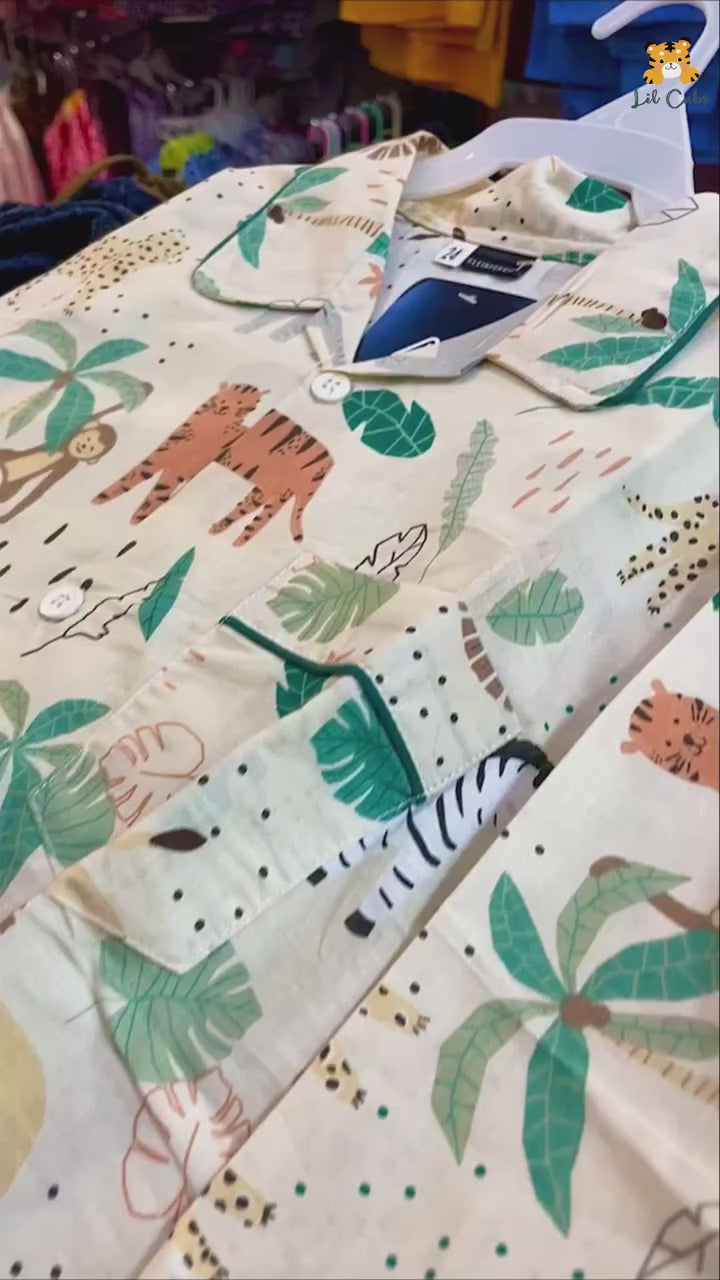 Kids Cotton Pajama Set (Ages 1-5) – Cute Animal & Fun Prints