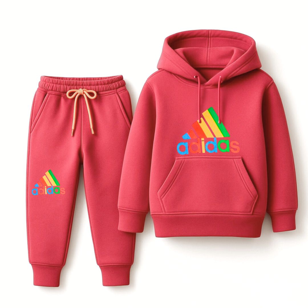 Girls Pink Hoodie & Jogger Tracksuit  (1–12 Years)