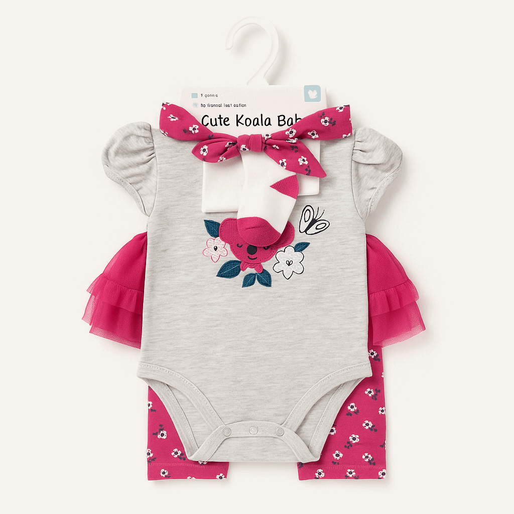Koala Romper Set (3M, 6M, 9M) – LilCubs Signature Collection