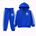 Blue Adidas-Inspired Fleece Tracksuit - Lil' Cubs