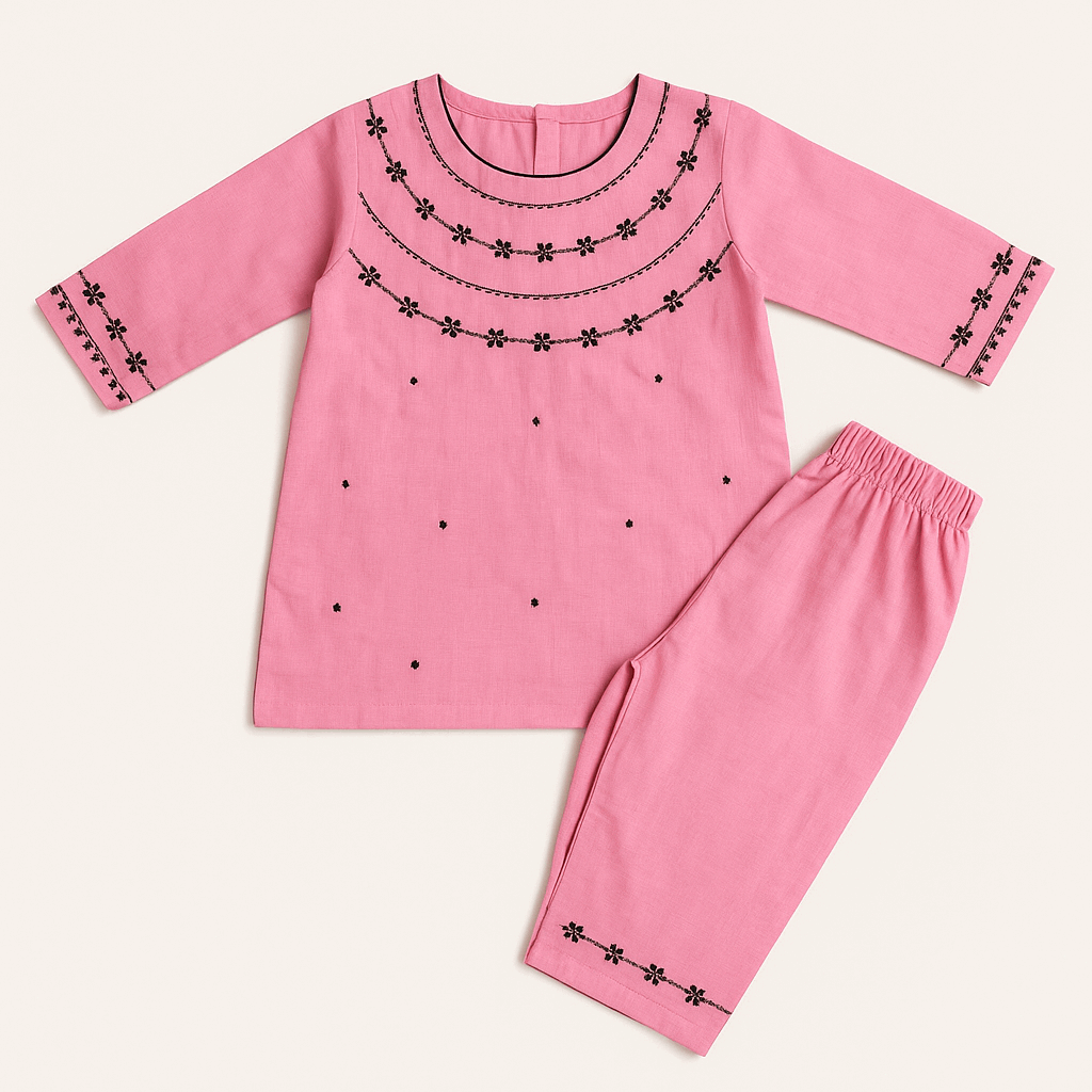 Pink Kameez Shalwar Set (6M & 1Y) – LilCubs Signature Collection HTML