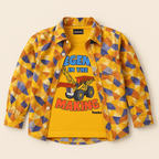 Legend in the Making” Tonka Double Shirt Set (Yellow & Orange)